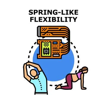 Spring like flexibility concept with flexible electronics 스톡 일러스트
