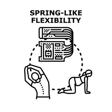 Spring like flexibility concept with flexible electronics Stock Illustration