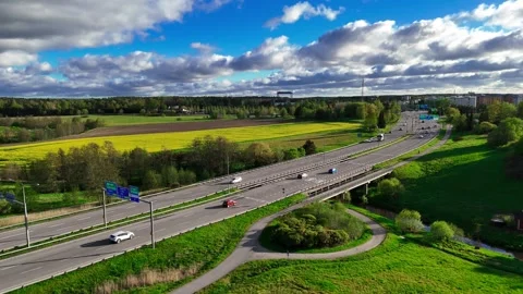 Spring Flight Over Raisio Stock Footage 309957197