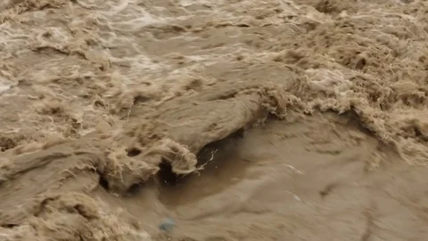 Spring flood. 4K UHD footage. Stock Footage 76607374