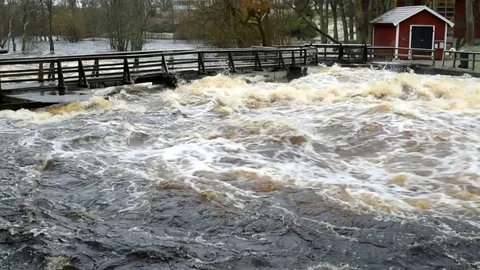 Spring flood under river Stock Footage 84760036