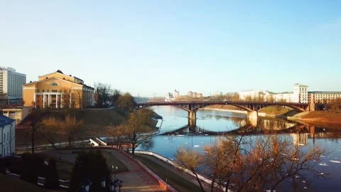 Spring flood of the Western Dvina River Stock Footage 250609828