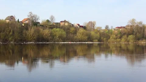 Spring flood of the Western Dvina River Stock Footage 272202032