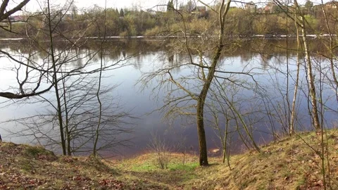 Spring flood of the Western Dvina River Stock Footage 272202047