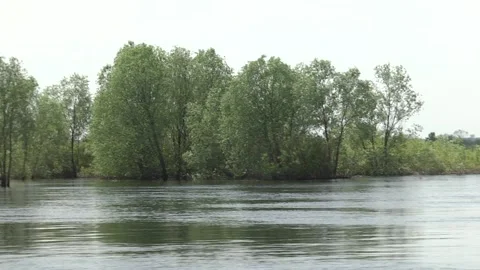 Spring flooding. Overflow of water from the river Stock-Footage 120291962