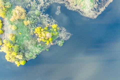 Spring flooding on the river Stock Photos