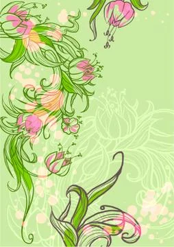 Spring floral background Stock Illustration