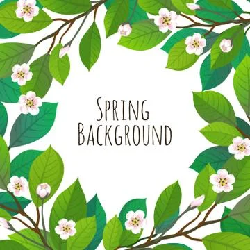 Spring floral background. Illustrazione stock