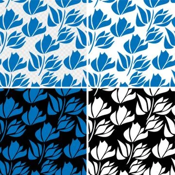 Spring floral background. Vector design illustration. Abstract flowers seamle Stock Illustration