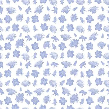 Spring Floral botanical seamless pattern background suitable with summer blos Illustrazione stock
