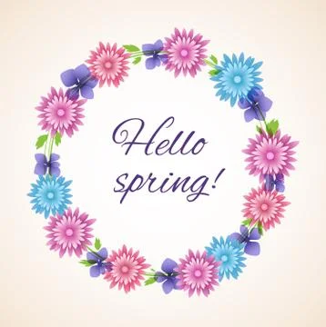 Spring floral frame Stock Illustration