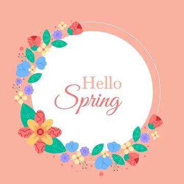 Spring floral frame Stock Illustration