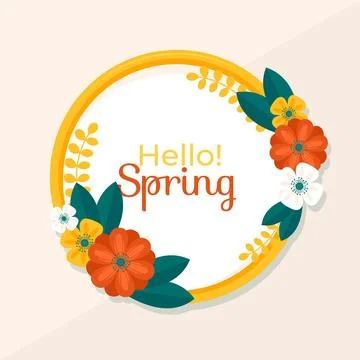 Spring floral frame Stock Illustration