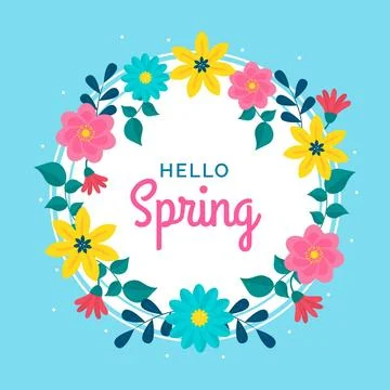 Spring floral frame Stock Illustration