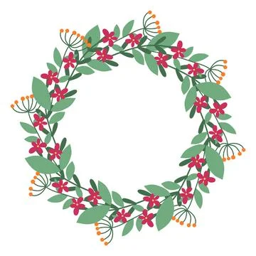 Spring floral frame isolated vector illustration Stock Illustration