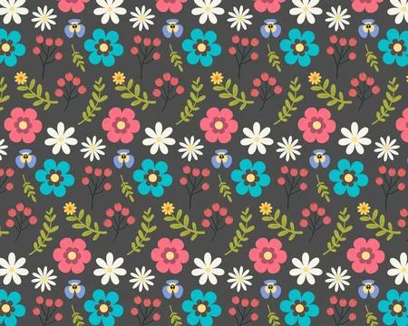 Spring floral pattern. Floral wallpaper, scrapbooking. Vector illustration 스톡 일러스트