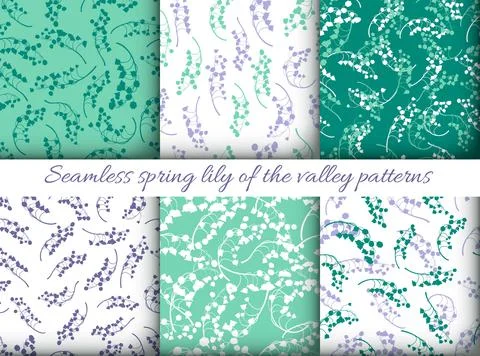 Spring Floral Pattern. Seamless Lily of the Valley Textile Print. Fresh Flower Stock Illustration