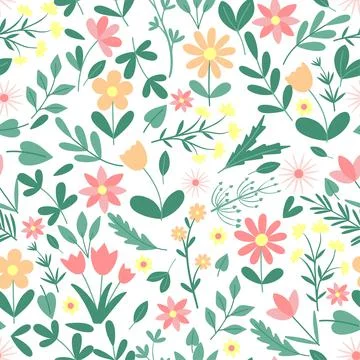 Spring floral seamless pattern Illustrazione stock