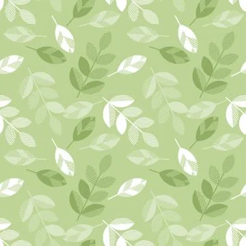 Spring floral seamless pattern with leaves. abstract  modern geometry vector  Illustrazione stock