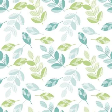 Spring floral seamless pattern with leaves. abstract  modern geometry vector  Illustrazione stock