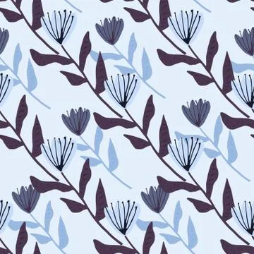 Spring floral seamless pattern with tulip ornament. Flowers and background in Stock Illustration