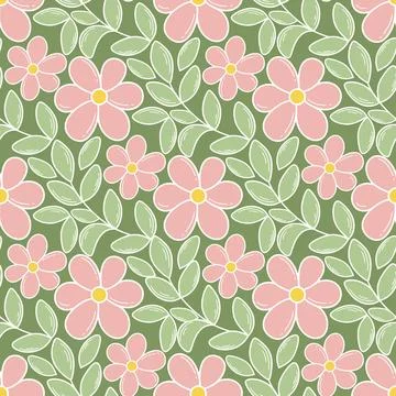 Spring floral seamless pattern, vector illustration Stock Illustration