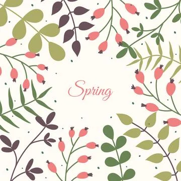 Spring Floral square background or posters. Social media Springtime post temp イラスト素材