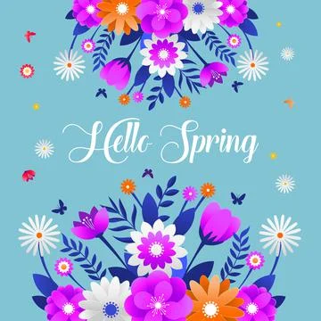 Spring with floral Vector 04 Stock Illustration