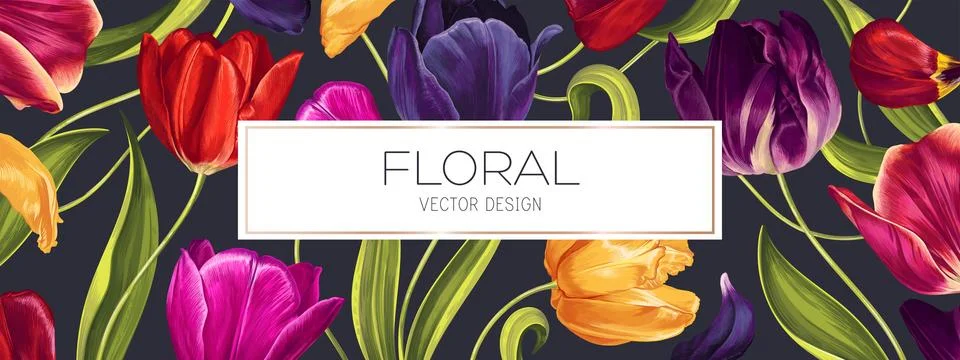 Spring floral vector background Stock Illustration