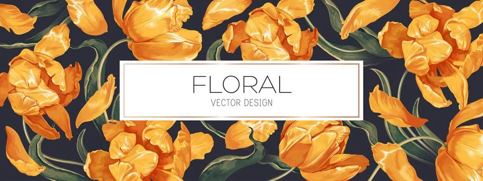 Spring floral vector background Stock Illustration