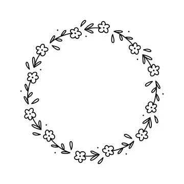Spring floral wreath isolated on white background Stock Illustration