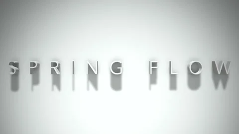 Spring Flow 3D title animation with shadows on a white background Stock Footage 296498995