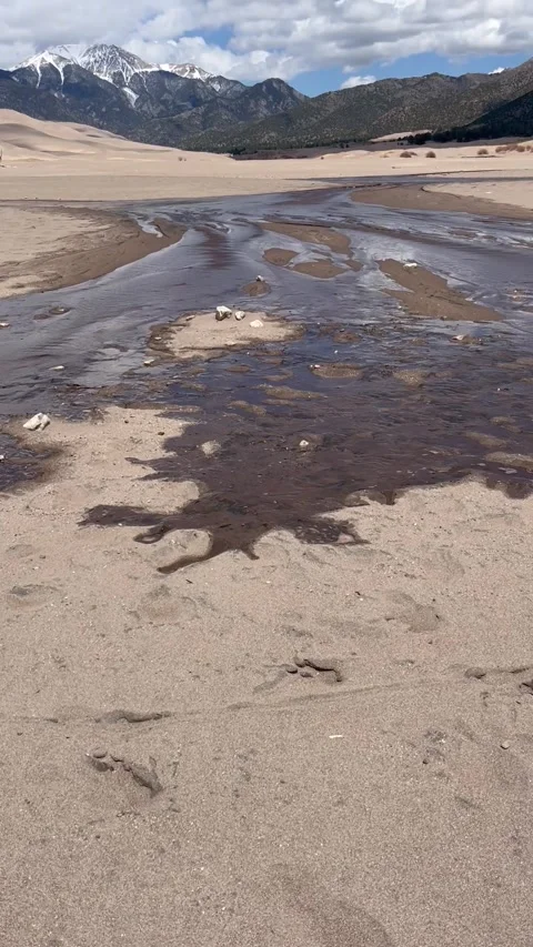 The Spring Flow at Great Sand Dunes National Park Stock Footage 274145980