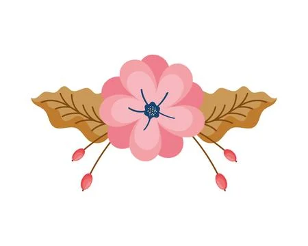 Spring flower and leafs イラスト素材