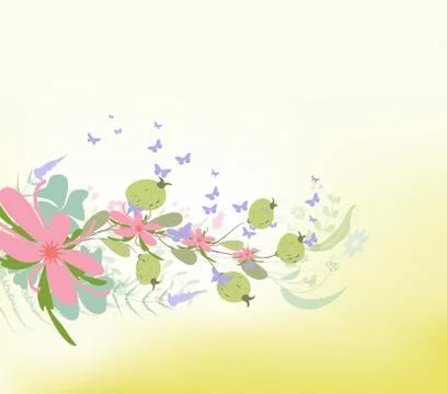 Spring with Flower background Designs Stock Illustration