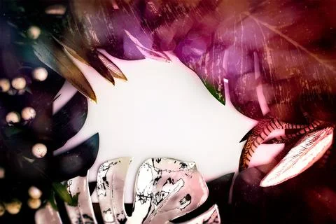 Spring flower background with paper card note. Flat lay. Nature concept. Natu Stock Photos