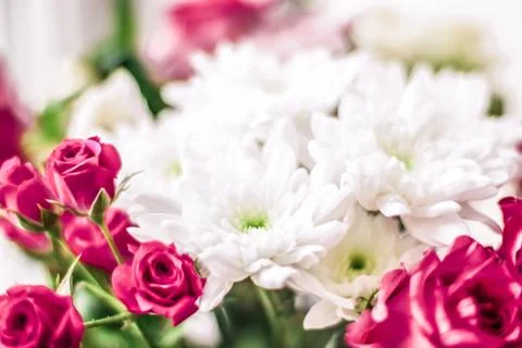 Spring flower bouquet in bloom, abstract floral blossom art background, women Stock Photos