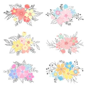 Spring flower bouquets Illustrazione stock