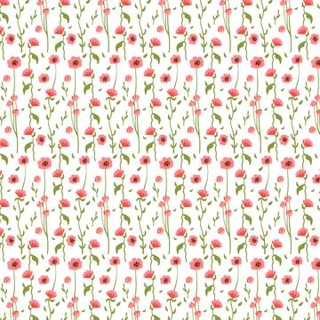 Spring flower branches, exquisite seamless pattern design. Repeating botanical Stock Illustration