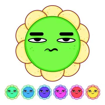 Spring flower character cartoon vector graphic Stock Illustration