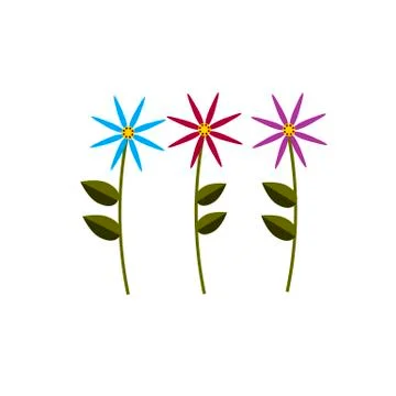 Spring flower color flat icon Stock Illustration
