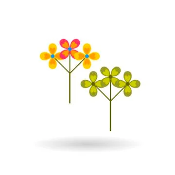 Spring flower color flat icon Stock Illustration