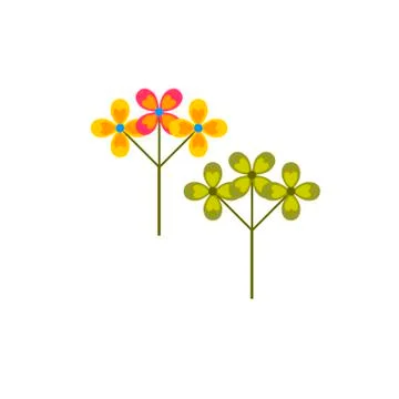 Spring flower color flat icon Illustrazione stock