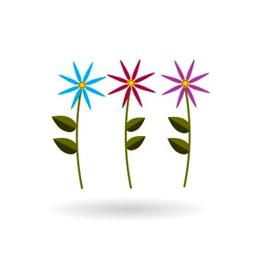 Spring flower color flat icon Stock Illustration