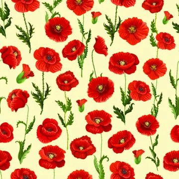 Spring flower field seamless pattern background Stockillustratie