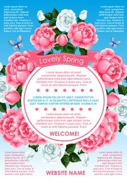 Spring flower frame for springtime holidays poster Illustrazione stock