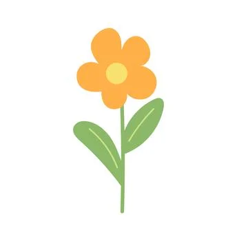 Spring flower growing. Simple vector illustration in cartoom style Stock Illustration