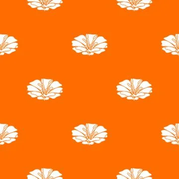 Spring flower pattern vector orange Stock Illustration