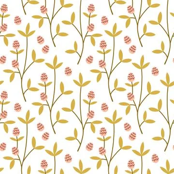 Spring flower pattern on white background. Flower flat pattern. Flower Illustrazione stock