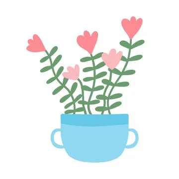 Spring flower in a pot. Stock Illustration